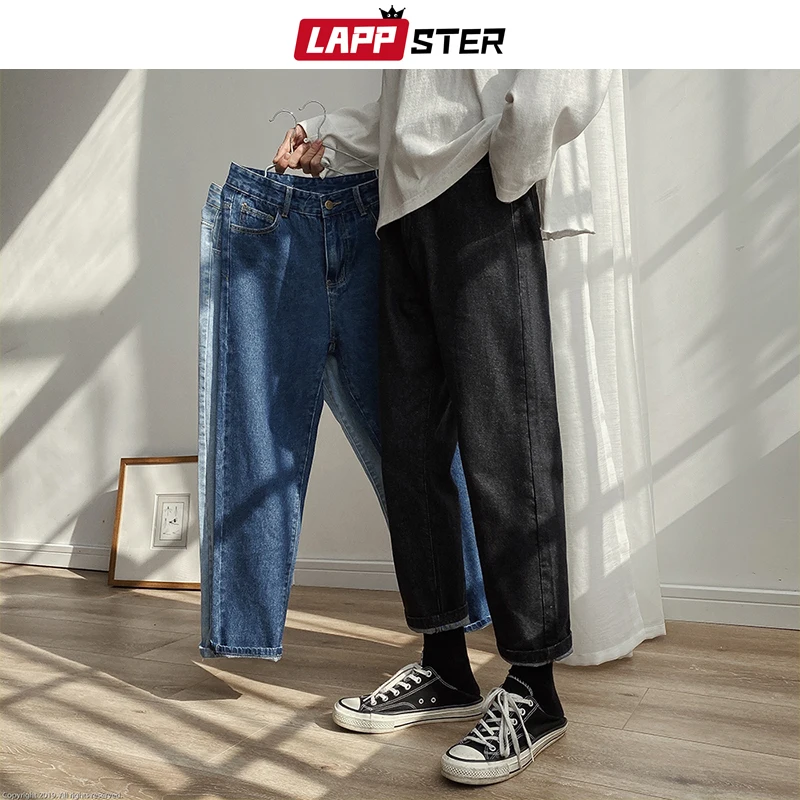 Cheap Denim Pants Jeans Skinny LAPPSTER Black Men Korean-Colors Plus-Size Fashions Spring Blue 4000583530580