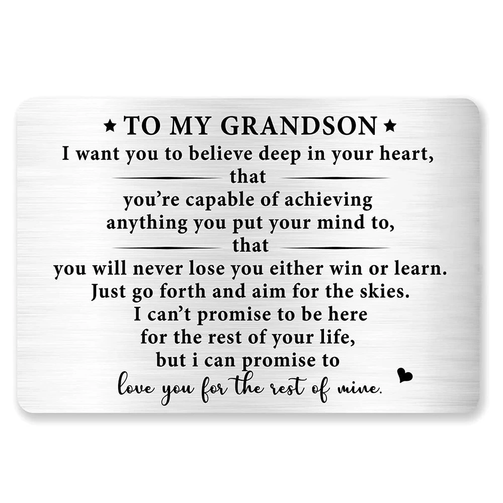 Grandson Gift Idea,Engraved Metal Wallet Card Inserts for Men,Inspirational  Birthday Graduation Christmas Gifts DIY Wholesale|Key Chains| - AliExpress