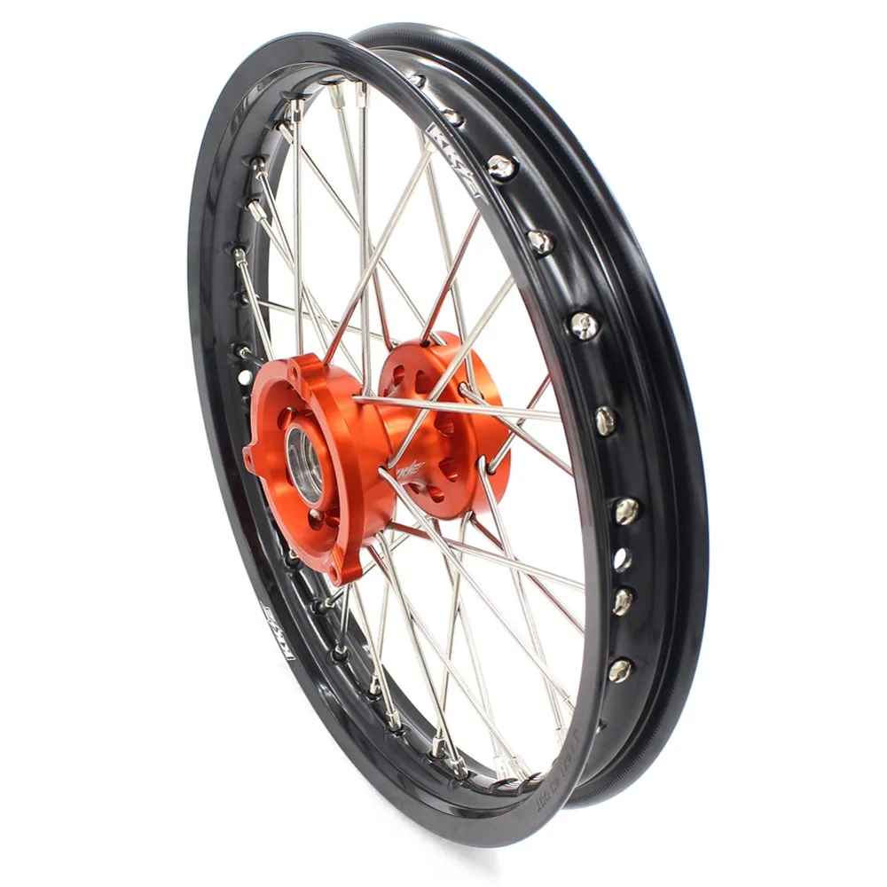 KKE 14& 12 колеса Spoked Детские диски набор для KTM 65 SX 2002- колеса оранжевые ступицы