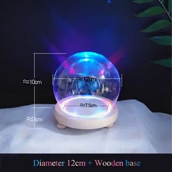 

12cm diameter Promotional DIY Gift Glass snow dome with LED light colorful LED light flash decoration globe wholesales