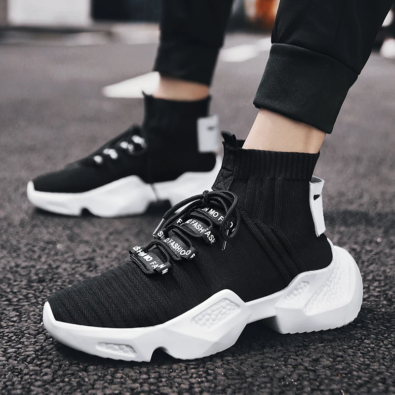 Men Running Shoes Chaussure Homme Spring Design Thick Soles Jogging Fitness Breathable Outdoor Sport Shoes Sneakers Men