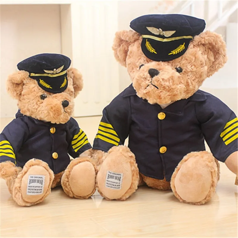 

Plush Toys Bear Doll Teddy Bear Police Bear Uniform Toy Airline Stewardess Bear Doll Birthday Gift