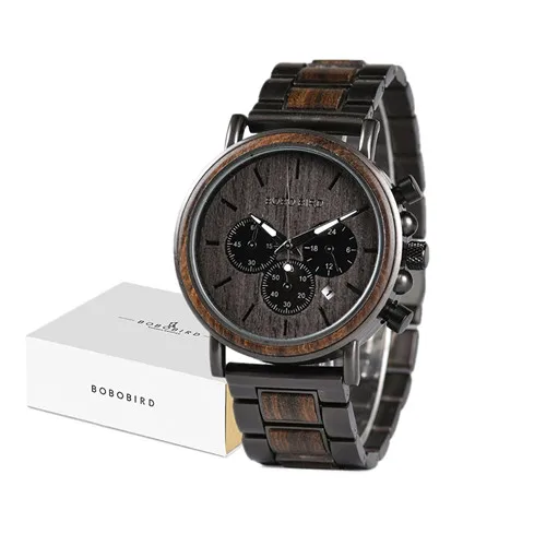 Q26-1 paper box BOBOBIRD роскошные мужские деревянные часы, светящиеся кварцевые наручные часы relogio masculino с подарочной коробкой доступен дропшиппинг V-Q26-1 - Цвет: Q26-1 paper box