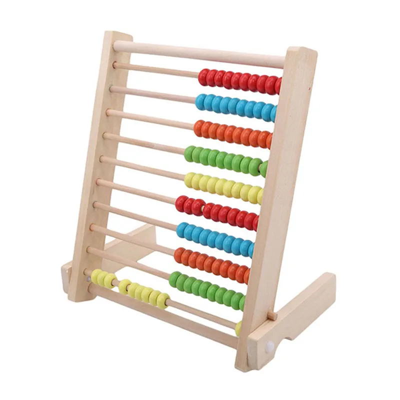 Складные деревянные детские игрушечные счеты для раннего обучения математике, обучающая игрушка ручной работы из бисера, развивающая интеллектуальная игрушка Монтессори