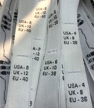 

garment UK/USA/EU woven size labels/clothing satin size labels/European size labels/custom clothing woven labels 1000 pcs a lot