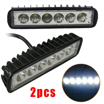

2pcs Work Light 6-Inch 18W Bar 4WD For SUV Off-Road Vehicle ATV 12-24V