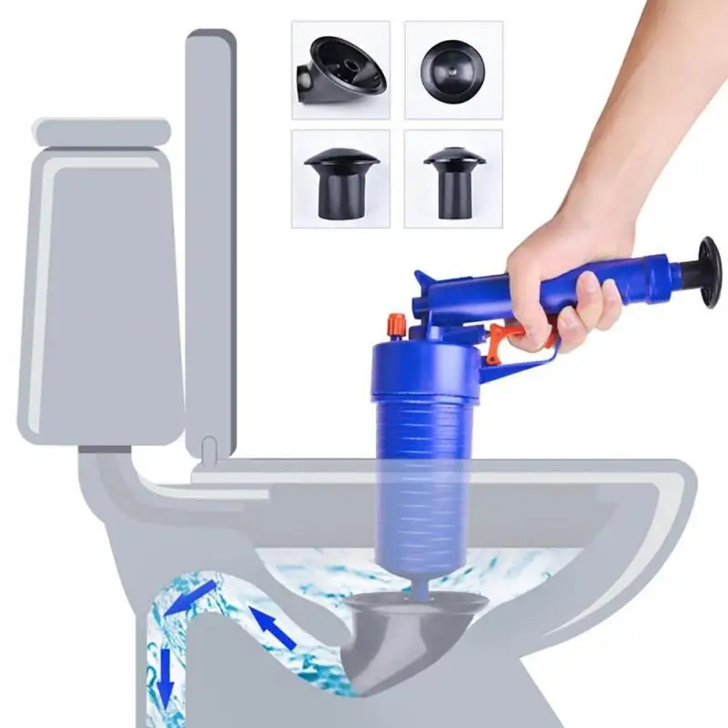 Air Pump Bathroom Kitchen Toilet Cleaning Tool Pressure Pipe Plunger