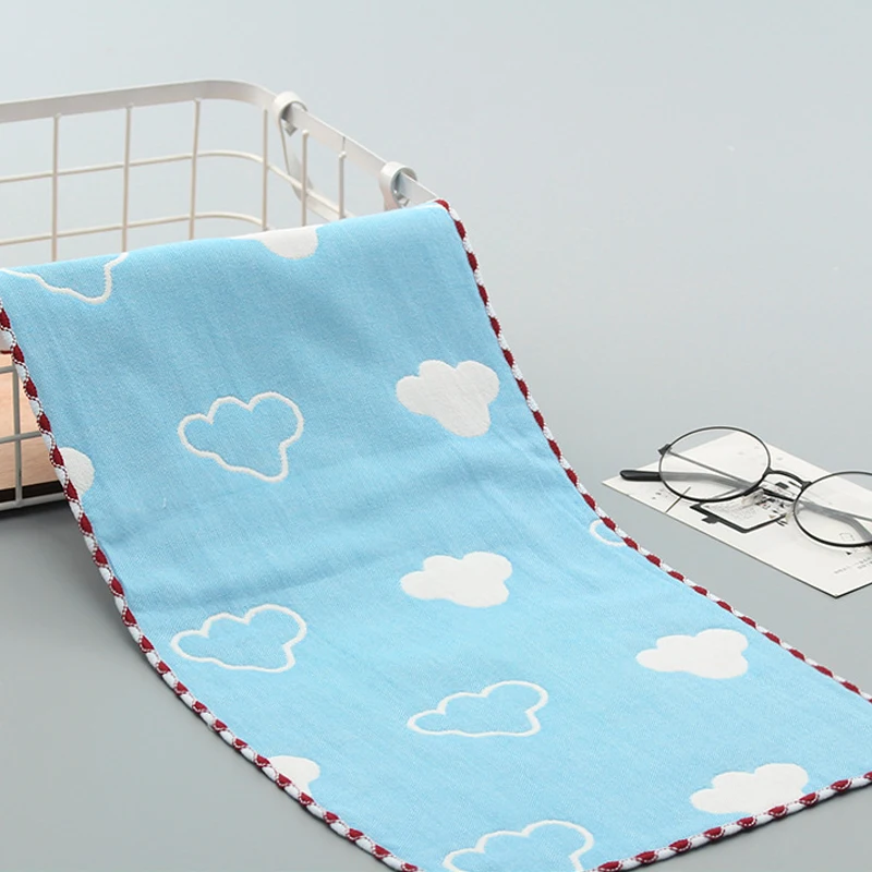 Lace blue clouds Муслиновые носовые платки детское полотенце для новорожденных многоразовая ткань муслиновые Детские хлопковые салфетки марлевые мочалки для новорожденных детей - Цвет: Lace blue clouds