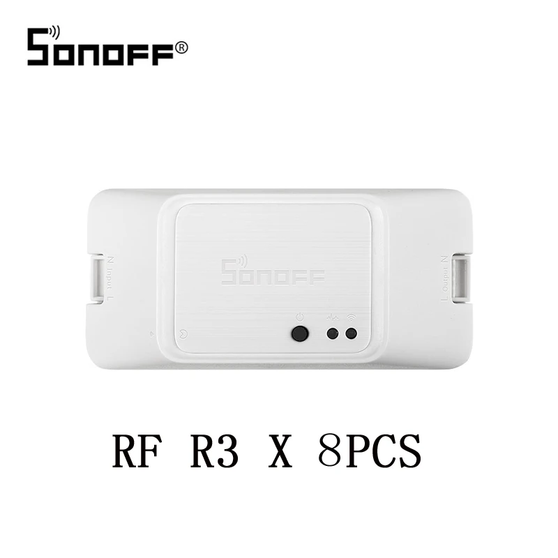 SONOFF RFR3 Smart RF управление RM 433 МГц переключатель Wi-Fi 100-240 В DIY приложение Ewelink Автоматизация работает с Alexa Google Home - Комплект: RF R3 8PCS