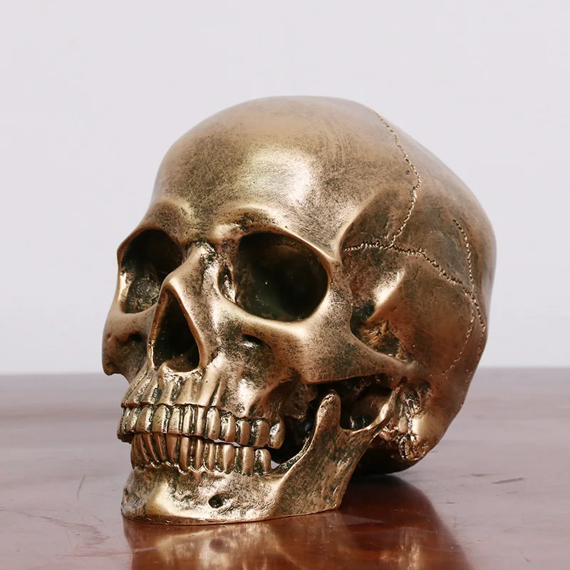 

Simulation Skull Head Resin Replica Prop Ornament for Halloween Decoration QP2