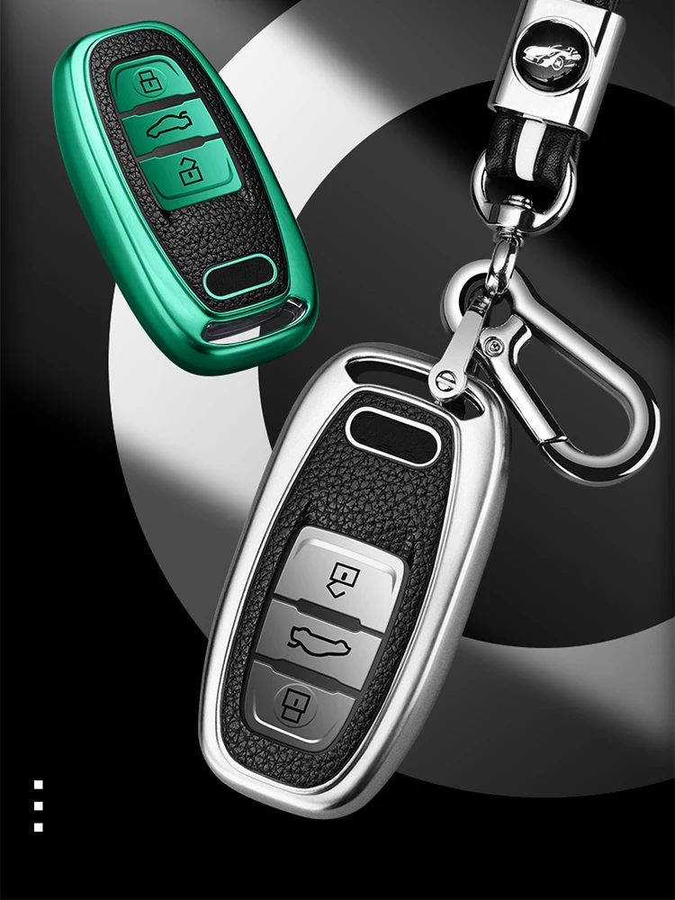 Custodia per chiave a distanza per auto in pelle TPU Shell per Audi A1 A2 A3 A4 A5 A6 A7 A8 Q3 Q5 Q7 Quattro accessori senza chiave Car Styling - Hcc551c667e9f415c801075f4dbe8a209y