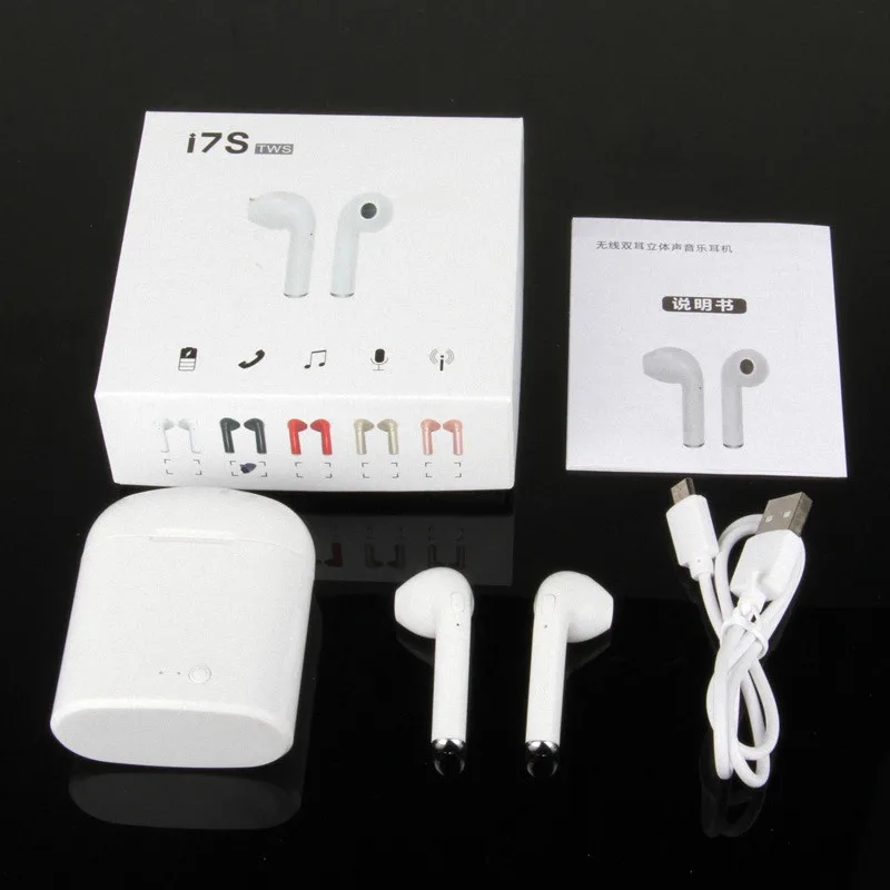 

Wireless Bluetooth Earbuds I7S TWS Noise Cancelling True Twins Stereo Music Earphone Earbuds I7S with Charging Box for phone PC