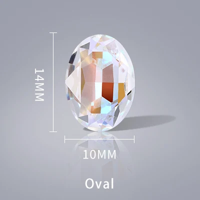 Oval 10x14mm Прозрачный флуоресцентный капельный Овальный треугольник Rivoli, все размеры, нефольгированные ювелирные изделия K9, Стеклянные Свободные Стразы, пионтбэк стразы, Кристалл - Цвет: Oval 10x14mm