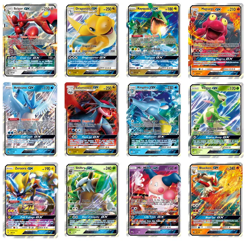 Takara Tomy Pokemon 20/60/70/100/120/200/300 шт. блестящие карты GX MEGA Game Battle Carte торговые игра для