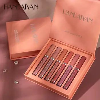 

6PCS / Set Of Matte Lip Gloss Natural Moisturizing Waterproof Velvet Lip Glaze Lasting High Gloss Non-stick Cup Lipstick TSLM1