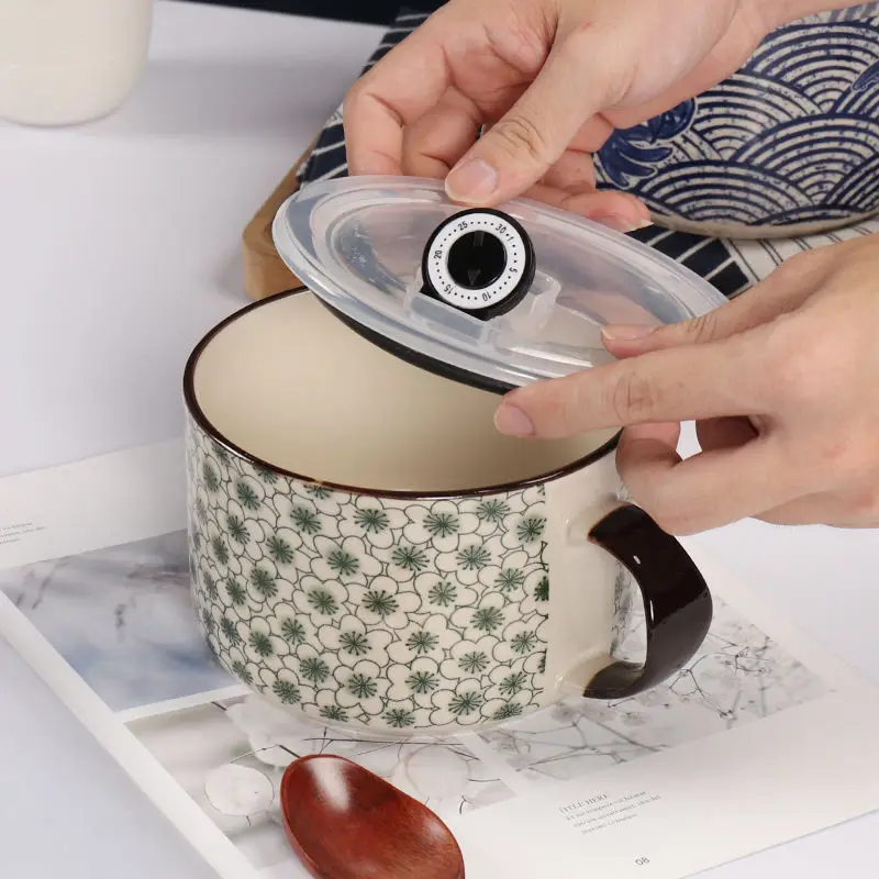 Japanese Ceramic Instant Noodle Bowl Lunch Box Tableware Creative Cute