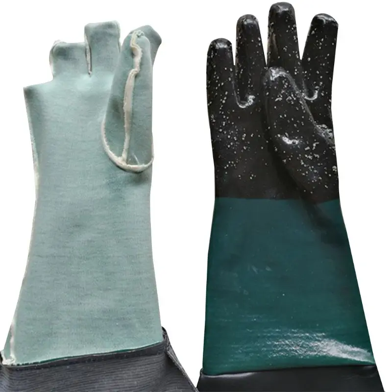 Protective gloves safety gloves rubber sandblaster sand blast sandblasting gloves for sandblast cabinets safety