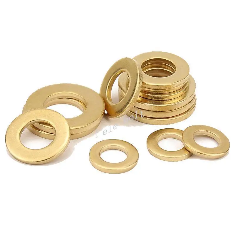 10/50PCS M2 M2.5 M3 M4 M5 M6 M8 M10 M12 GB97 DIN125 Solid Brass Copper Flat Washer Plain Gasket Pad High Quality | Обустройство дома