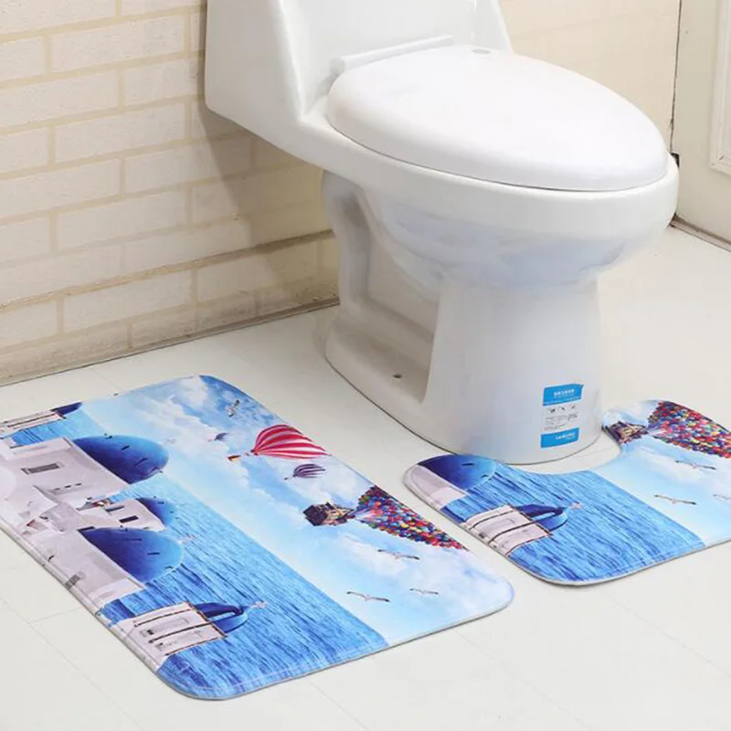 4 Коврик 2 шт./компл. Non-Slip нескользящее покрытие гарантируют защиту коврики для ванной; бархат кораллового цвета; пьедестал коврик Ванная комната коврики для ванной мягкому ковру, моющееся покрытие для дома - Цвет: 4