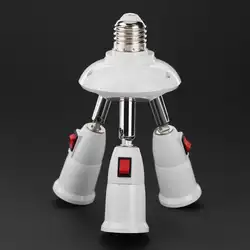 E27 сплиттер 3/4 головок лампа база регулируемая светодиодная лампа держатель адаптер гнездо