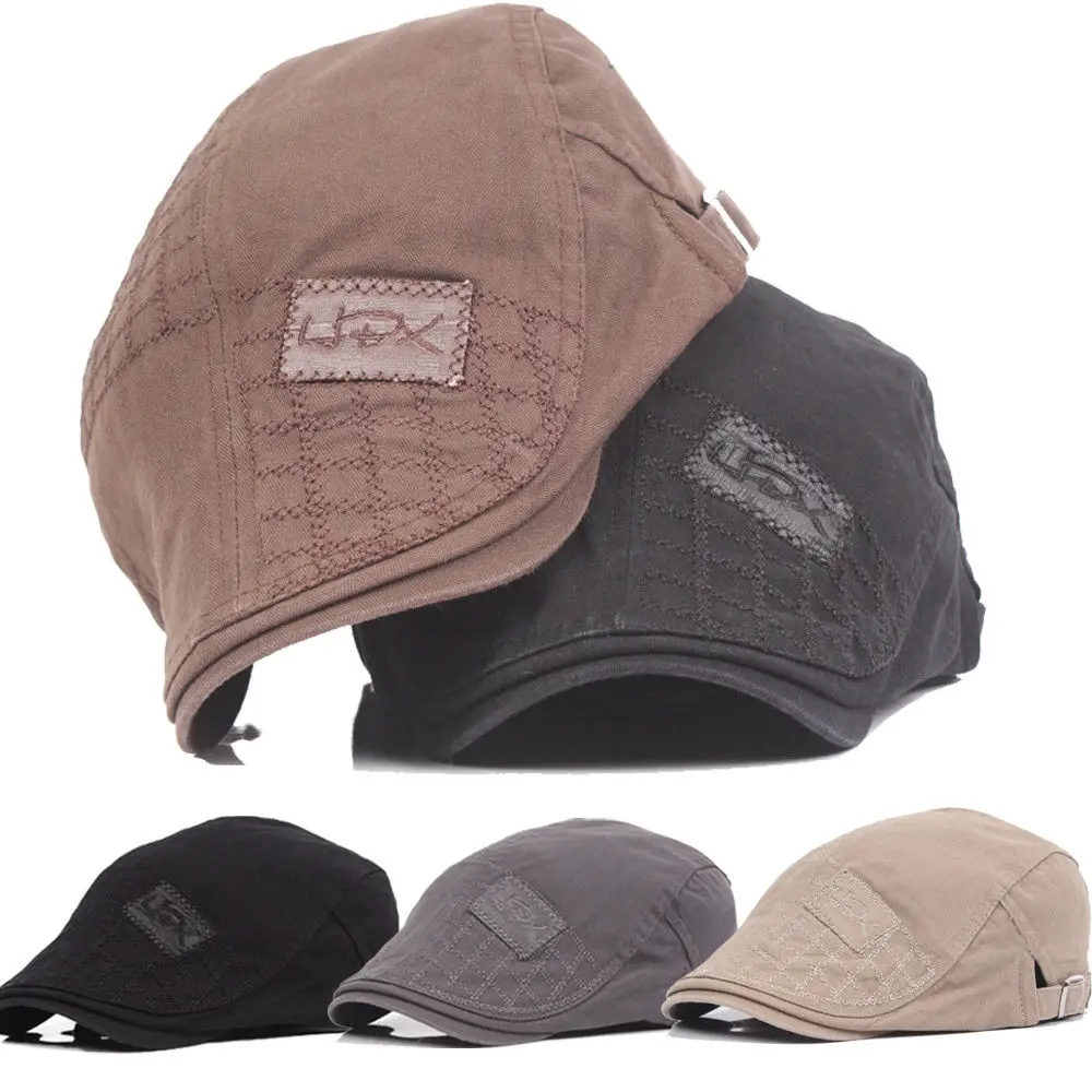 

Solid Flat Visors Hat for Man Boy Gatsby Cap Golf Driving Summer Sun Flat Newsboy Caps Beret Driver Hat