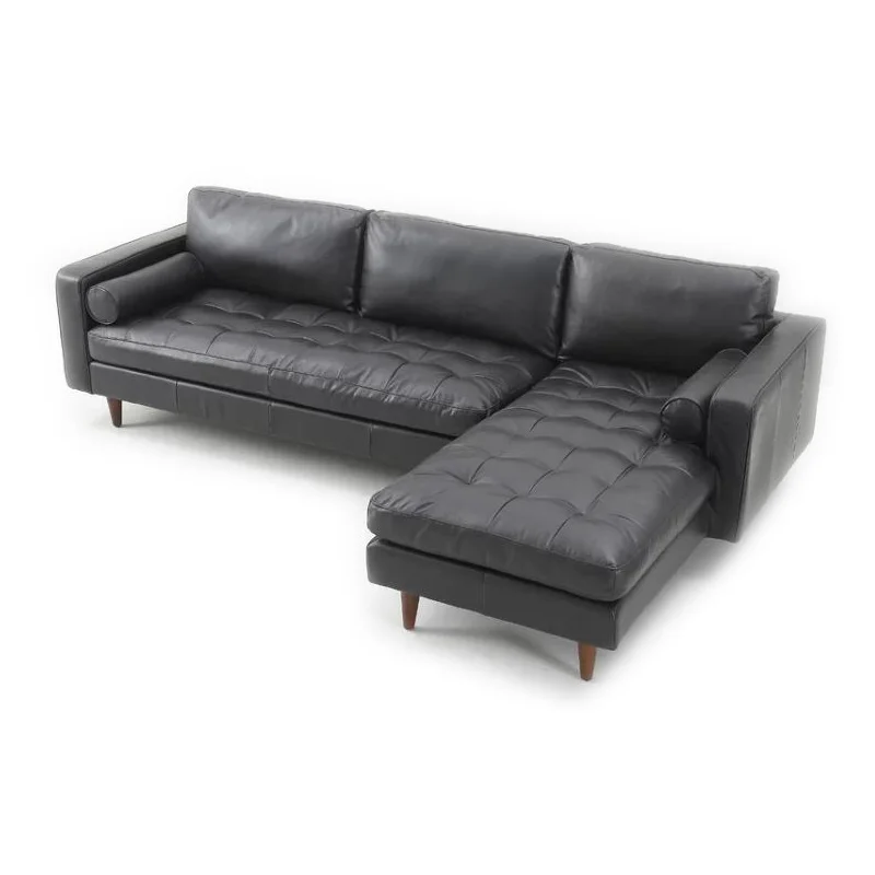 Современный синий кожаный домашний гостиной диван-кровать диван L Форма Мебель Диван Набор - Цвет: Светло-серый