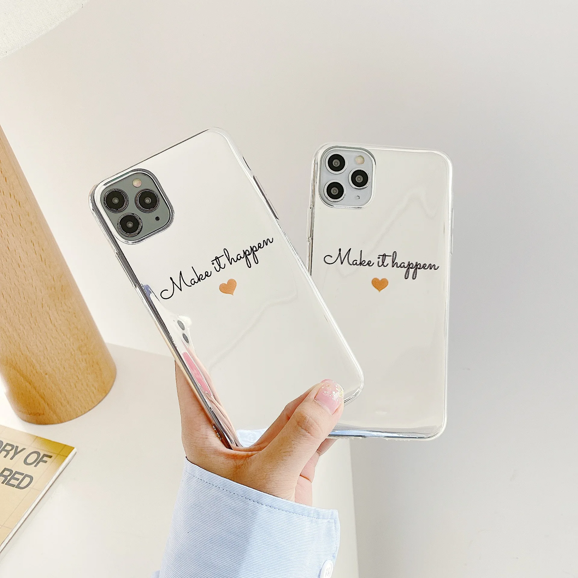 

Lens Simple English Phone Drop-Resistant Protective Case Case for iPhone 8Plus Case for iPhone XR Case