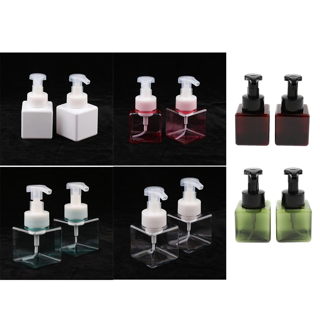 12 Pieces 250ML Square Plastic Foaming Soap Dispensers Mousse Foam Bottles, with Pumps