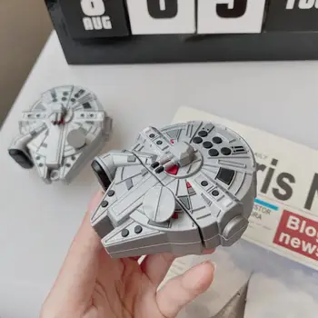 

Soft Protective Silicone Case For Airpods 1/2 pro YT-1300 Millenium FALCON ship gadget with keychain carabiner hook accessories