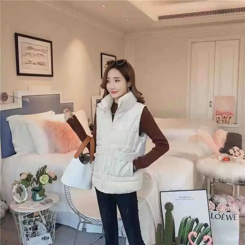 New Style down Feather Cotton Vest WOMEN'S Vest Coat Winter Thick Section Short Korean-style Autumn& Winter Vest