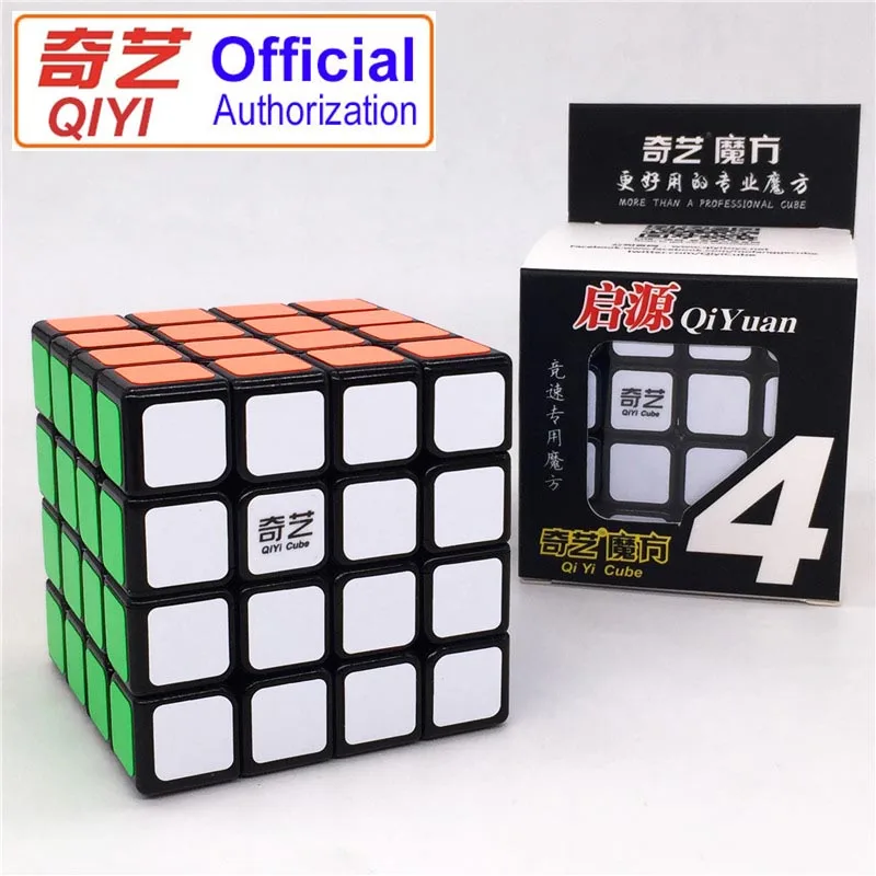 Волшебный кубик 4x4x4 QIYI бренд QIYUAN 161 Профессиональный скоростной кубик наклейка Cubo Magico Развивающие игрушки для детей головоломка подарки - Цвет: black