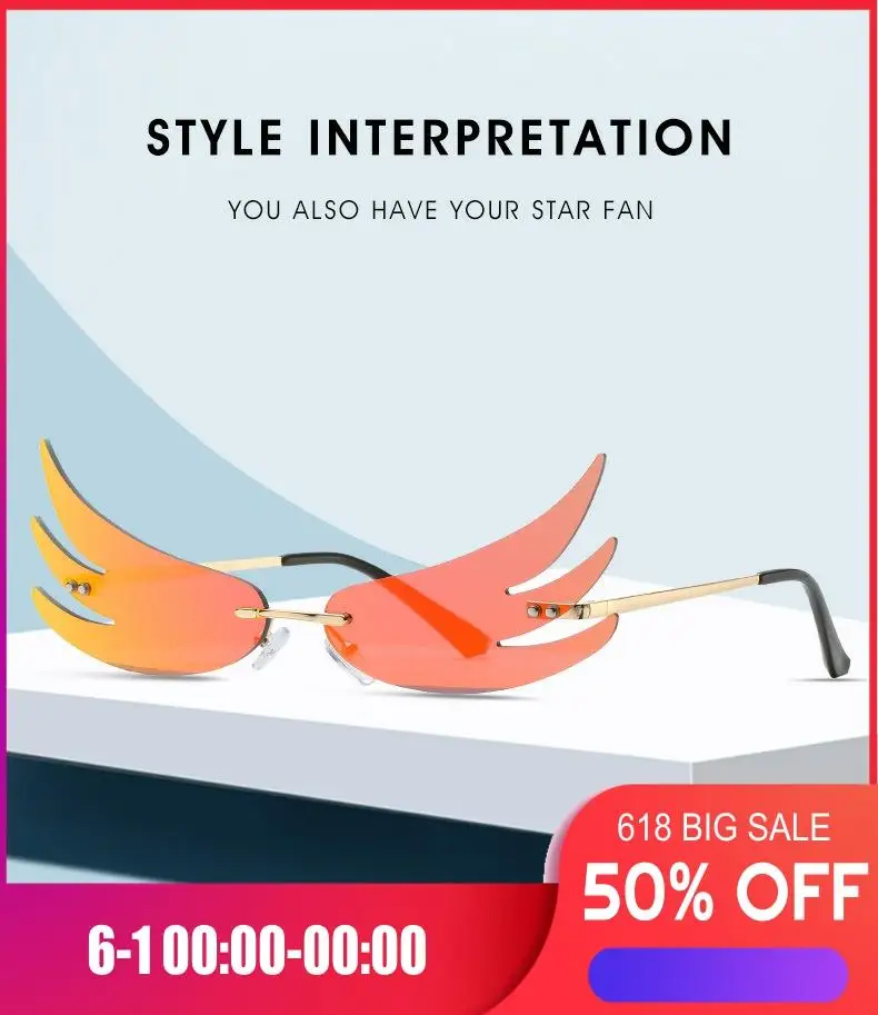 

Personality Frameless Sunglasses Women Sunshade Luxury Brand Designer UV400 Sunglass Woman 2020 Colorful Metal SunglassesErilles