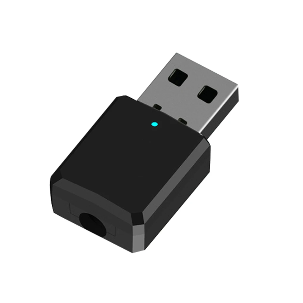 2 в 1 USB Bluetooth 5,0 передатчик приемник AUX 3,5 мм ТВ компьютер беспроводной адаптер - Цвет: black