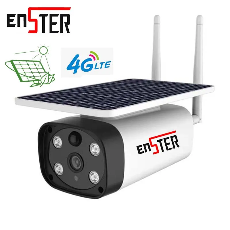 

Enster 4G Sim Card Outdoor Solar Camera Wireless Camera With 10800mA Lithium Battery 6w Solar Energy Panel Pir Motion Detection