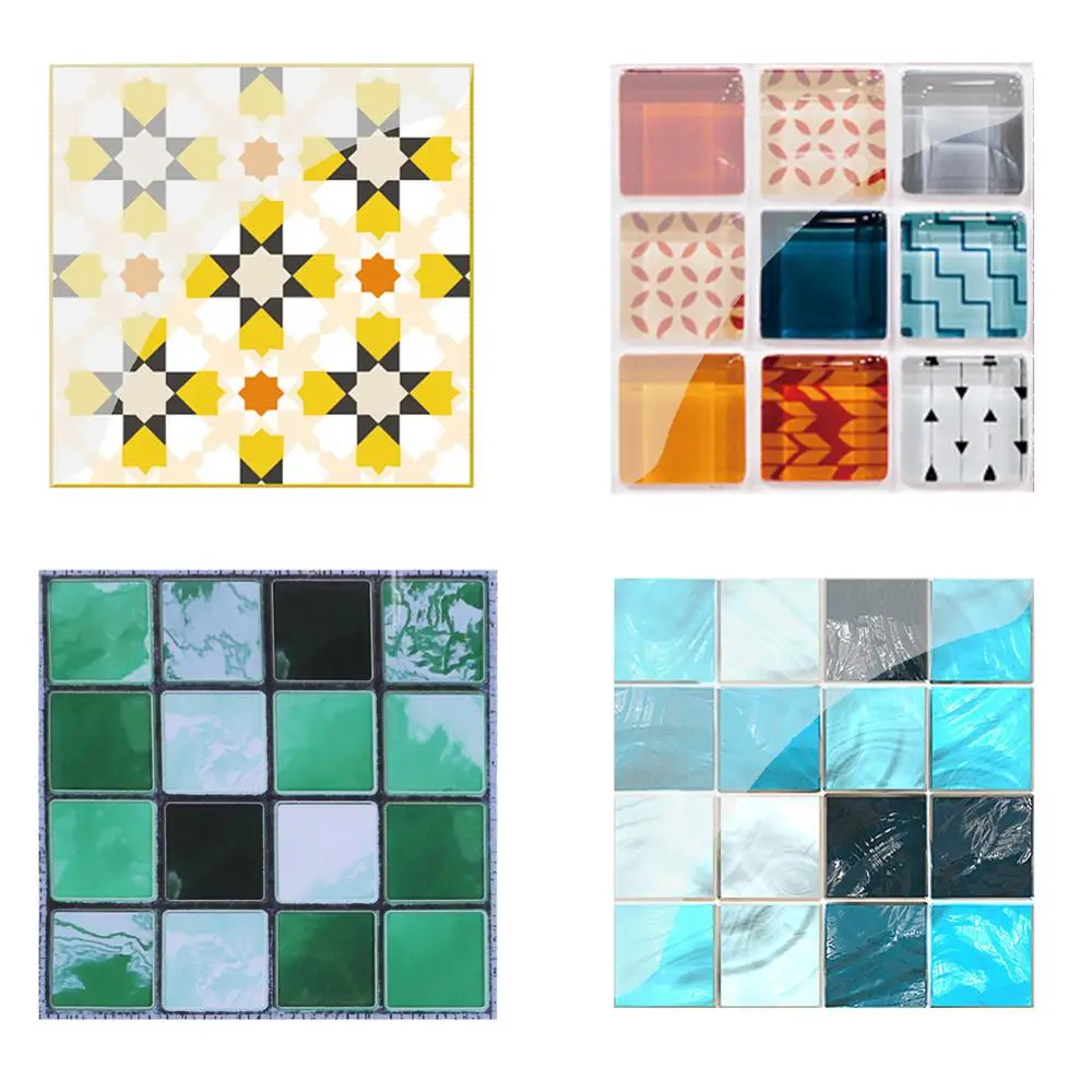 19pcs Mosaic Tile Wall Sticker Pvc Waterproof Tiles Decals 19pcs Mosaic Tile Wall Sticker Pvc