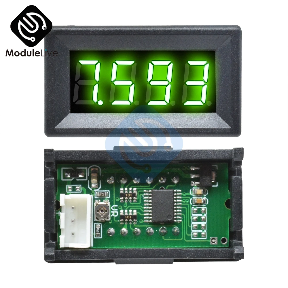 0.36 inch 0.36'' Mini Digital Voltmeter Volt Voltage Meter LED Panel Electric Voltage Tester 3 Wires 12V 24V 48V DC 0-100V 4 Bit