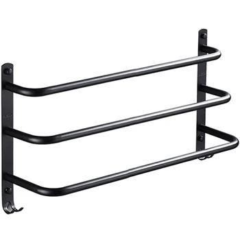 

Creative Black Paint Towel Rack Toilet Three-Layer Towel Bar 40cm Towel Rack Bathroom Hardware Kit Cardinal Bathroom Towel