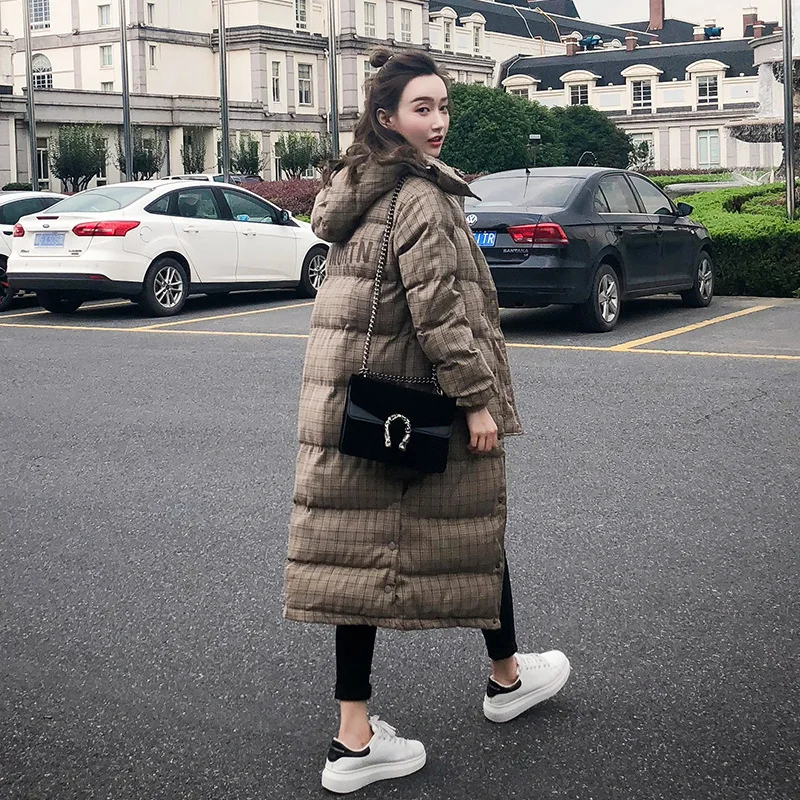 

Cotton-padded Clothes Cotton Coat 2018 Autumn And Winter Trend Simple Cool Hooded Elegant Casual Long over-the-Knee Thick Warm C