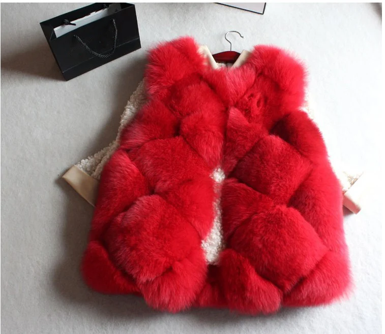 

Women's New Autumn Winter Faux Fur Vest Lady Imitation Rabbit Fur Waistcoats Female Fashion Spliced Short Section Vests D533