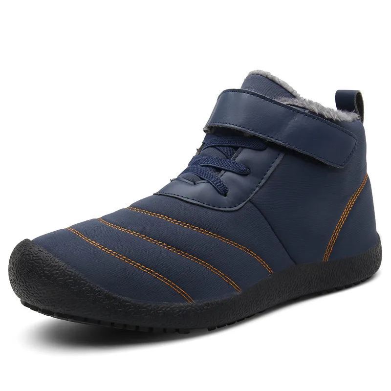 Новинка года; походные ботинки на резиновой подошве; нескользящая теплая зимняя мужская водонепроницаемая обувь для мужчин; прогулочная обувь; теплые ботинки; обувь для скалолазания - Color: Dark Blue