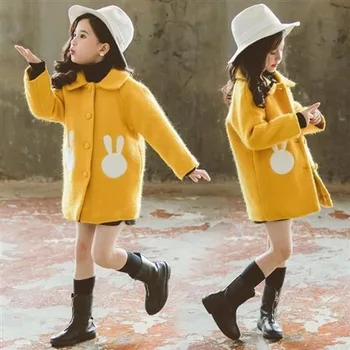 

Girls Thick Woolen Coat Autumn and Winter Wear Fashion Novelty Plus Velvet Autumn and Winter Wear Children Woolen Coat 2020 New