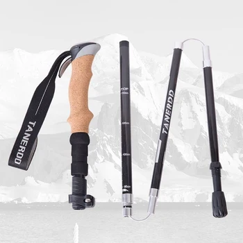 

Foldable Trekking Pole Safety lock Hiking Mountain climbing Long/Short