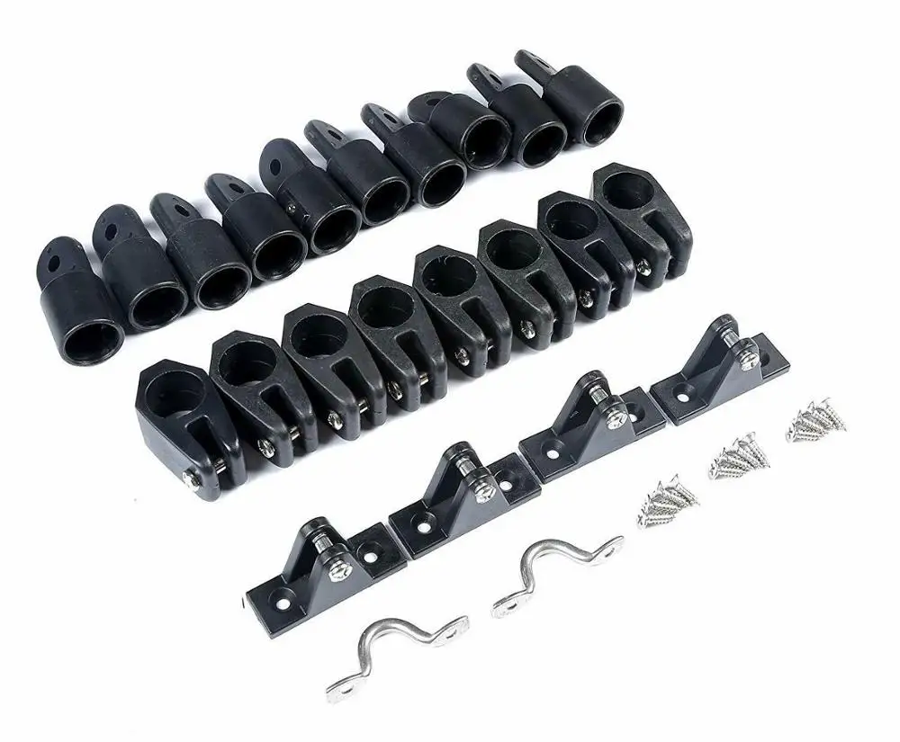 24pcs set universal nylon marine boat canopy cover bimini top deck hinge jaw slide eye end fitting hardware diy tool ISURE MARINE 24pcs Nylon Boat Bimini Top Deck Hinge Jaw Slide Eye End Caps Fitting Hardware