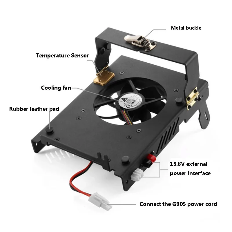 

GZF-1 Bracket Holder Stand Heatsink + Cooling Fan For XIEGU G90 G90S Ham HF Radio