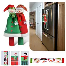 3 шт 4 шт милые дверные ручки для холодильника, крышки для кухонного прибора, вечерние, праздничные, рождественские украшения