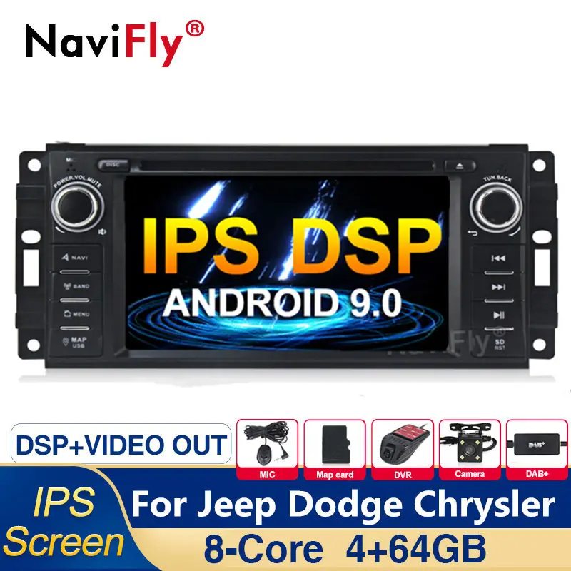 8 ядерный Android 9,0 ips DSP автомобильный dvd-радиоплеер для Jeep Cherokee 2009 2008 2010 Wrangler автомобильный стерео для Dodge радио для Chrysler
