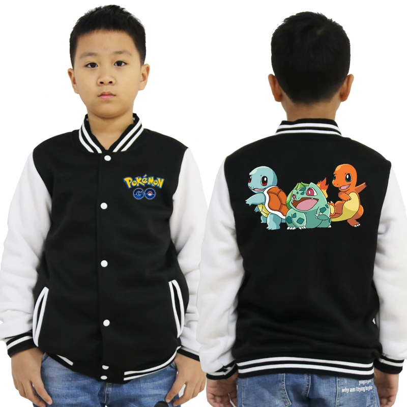 baseball jacket 12 Детские куртки, бейсбольная куртка с покемоном, повседневная детская верхняя одежда с капюшоном, весенняя одежда для мальчиков и девочек, топы для детей 2, 3, 4, 6, 8, 10 лет - Цвет: baseball jacket 12