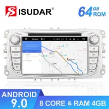 Isudar Восьмиядерный автомобильный мультимедийный плеер gps Android 9 2 Din для FORD/Focus/S-MAX/Mondeo/C-MAX/Galaxy камера заднего вида USB DVR DSP