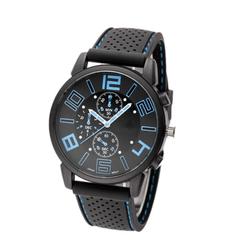 

New Style Three-Eyed Sports Car Concept Watch Sports Silica Gel Car Line Men Large Dial Race Car Quartz Watch
