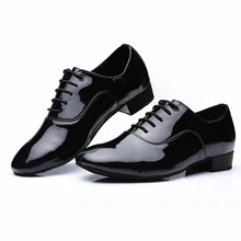 USHINE из черной искусственной кожи Туфли для латинских танцев человек Сальса; бальные танцы; Танго; Zapatos De Baile Latino Mujer Туфли для латинских танцев мужской, большого размера